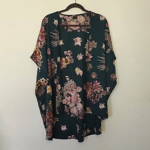 Floral Print Kimono Cardigan Loose Cover Up
